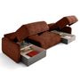 Voir la diapositive 3 : LISA DESIGN Apolline - canapé panoramique en u 7 places convertible avec coffres en tissu moucheté
