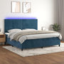 Voir la diapositive 1 : VIDAXL Sommier a lattes de lit avec matelas LED Bleu fonce 200x200 cm