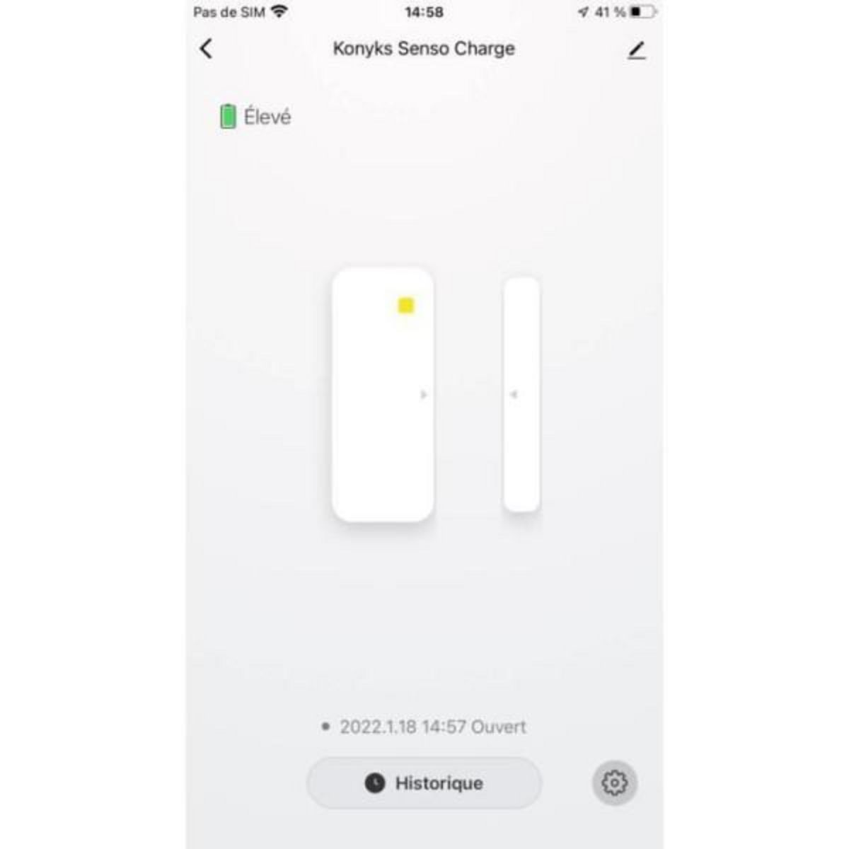 KONYKS Konyks Senso Charge 2 - Détecteur d'ouverture Wi-Fi sur batterie pour porte et fenetre, autonomie 1 an, notifications Smartphon