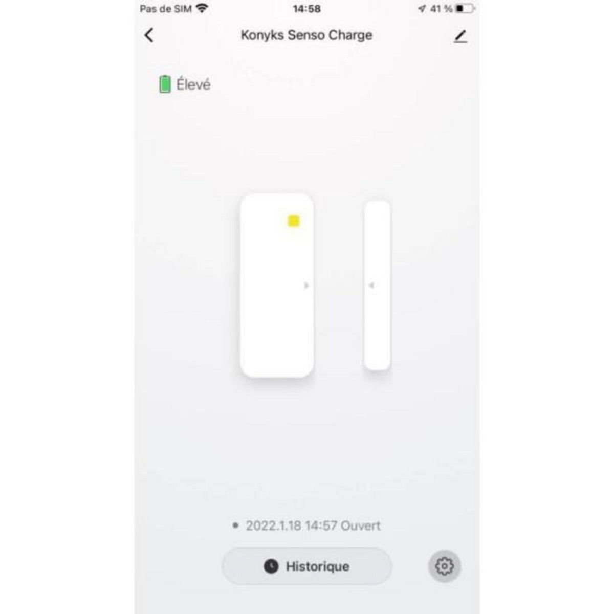 KONYKS Konyks Senso Charge 2 - Détecteur d'ouverture Wi-Fi sur batterie pour porte et fenetre, autonomie 1 an, notifications Smartphon