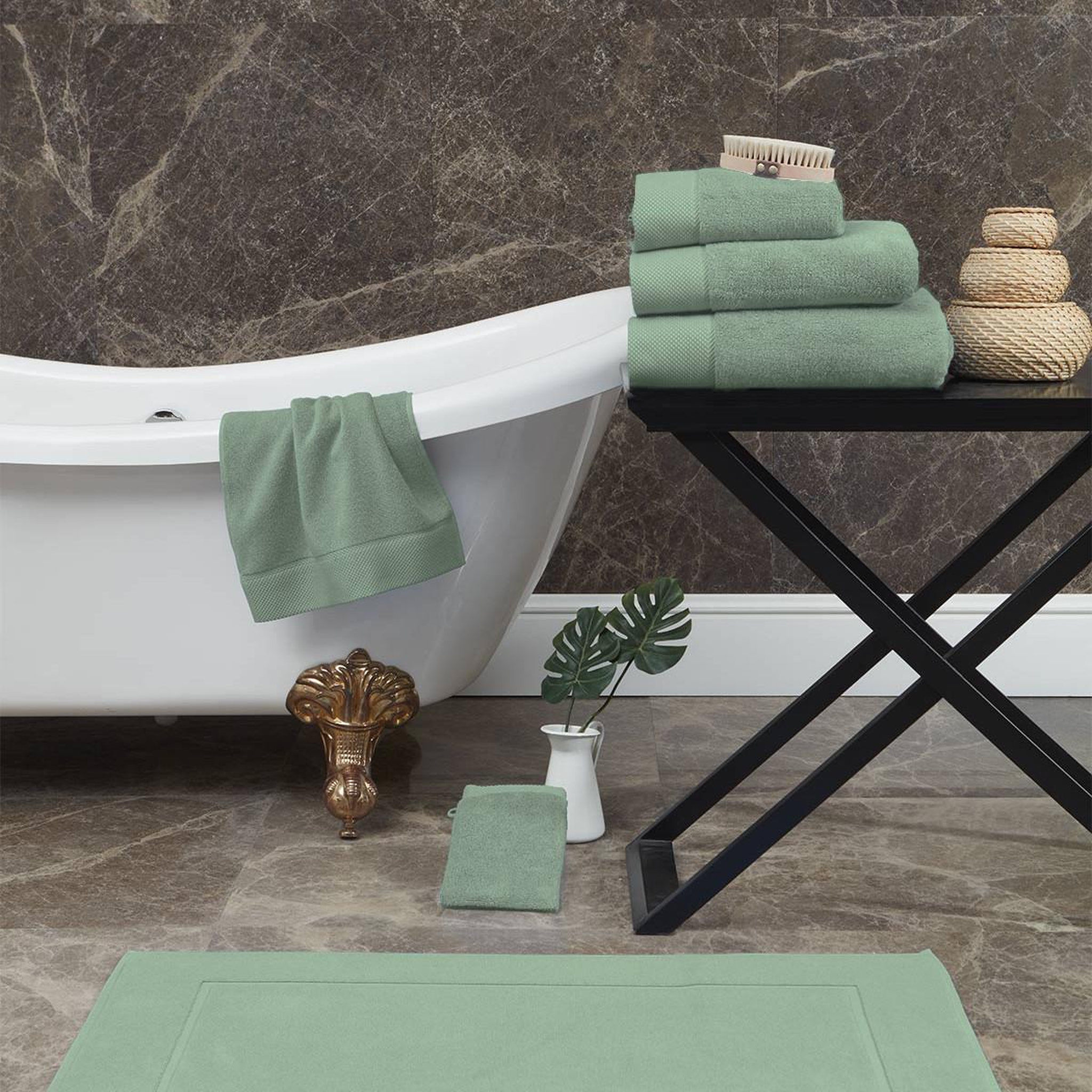 Voir la diapositive 3 : Sensei Maison Grand tapis de bain Zéro Twist 1000 g/m² SENSOFT - 60x100 cm
