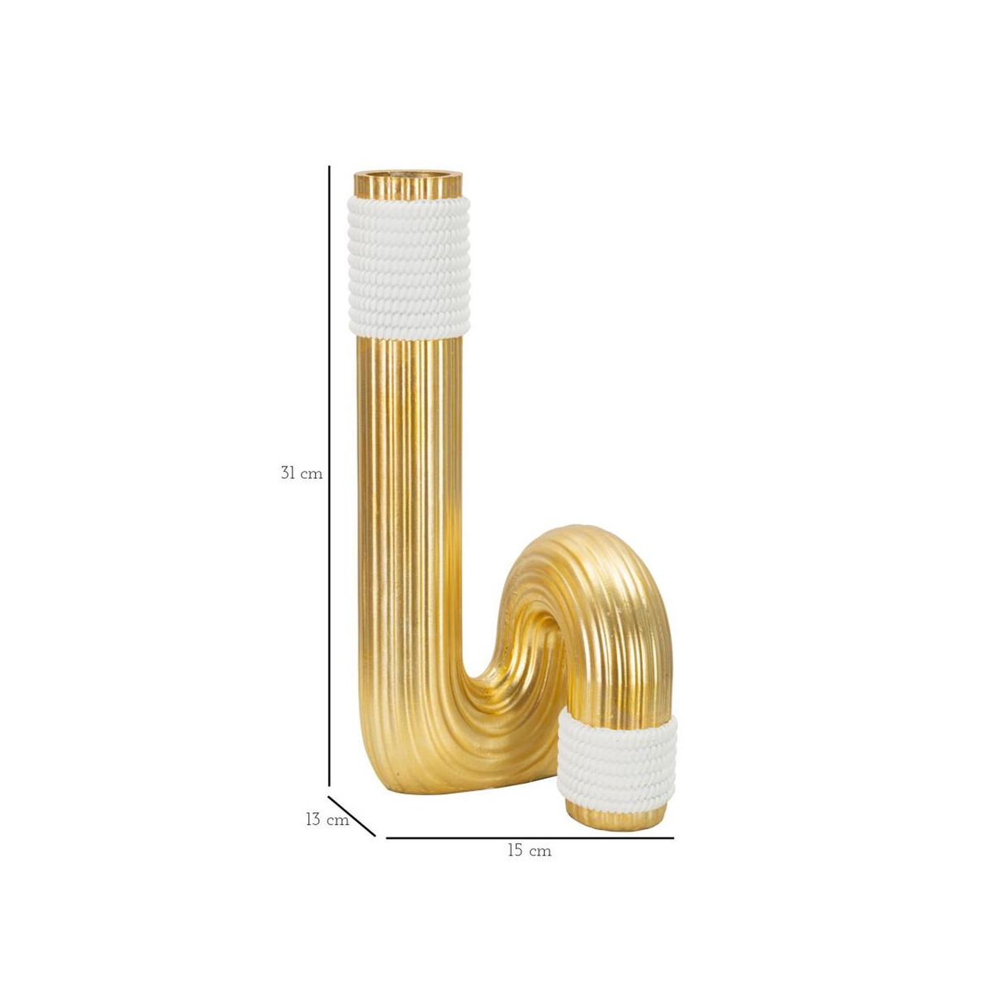 Voir la diapositive 6 : Paris Prix Vase design en résine  bann  30cm or