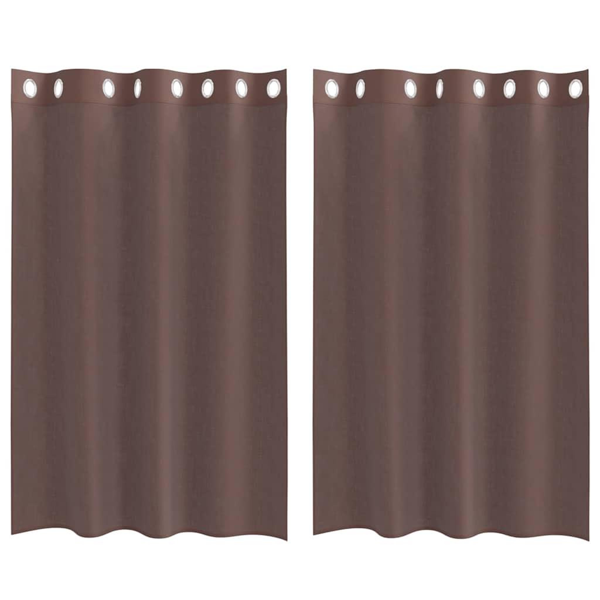 Voir la diapositive 2 : VIDAXL Rideaux en voile avec œillets 2 pcs marron 140x175 cm