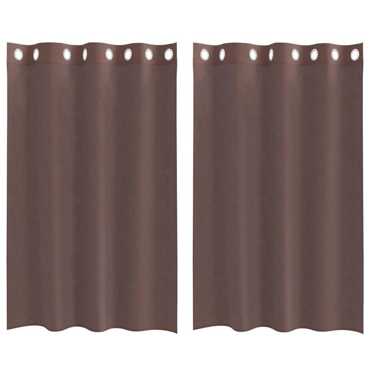 VIDAXL Rideaux en voile avec œillets 2 pcs marron 140x175 cm