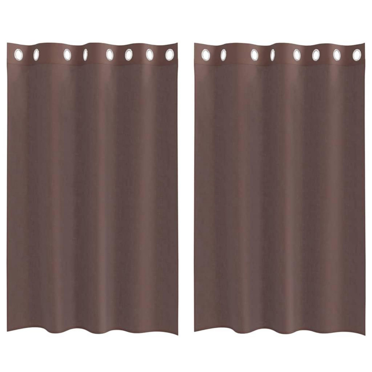 VIDAXL Rideaux en voile avec œillets 2 pcs marron 140x175 cm