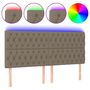 Voir la diapositive 2 : VIDAXL Tete de lit a LED Taupe 200x7x118/128 cm Tissu