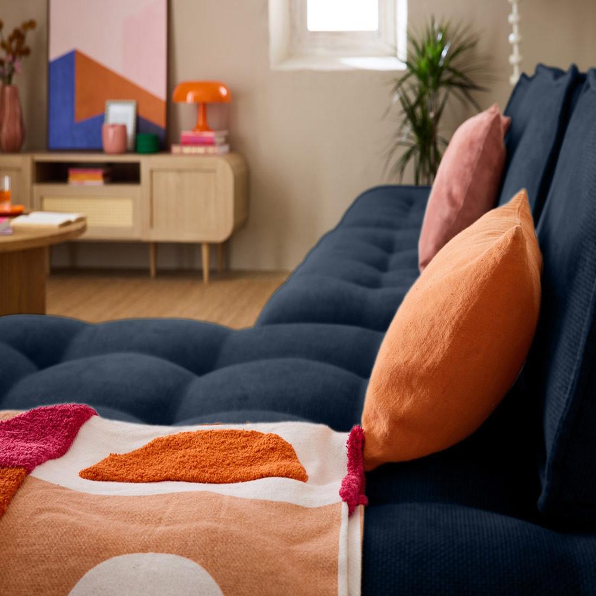 Voir la diapositive 5 : LISA DESIGN Marisol - canapé d'angle modulable 4 places - velours texturé