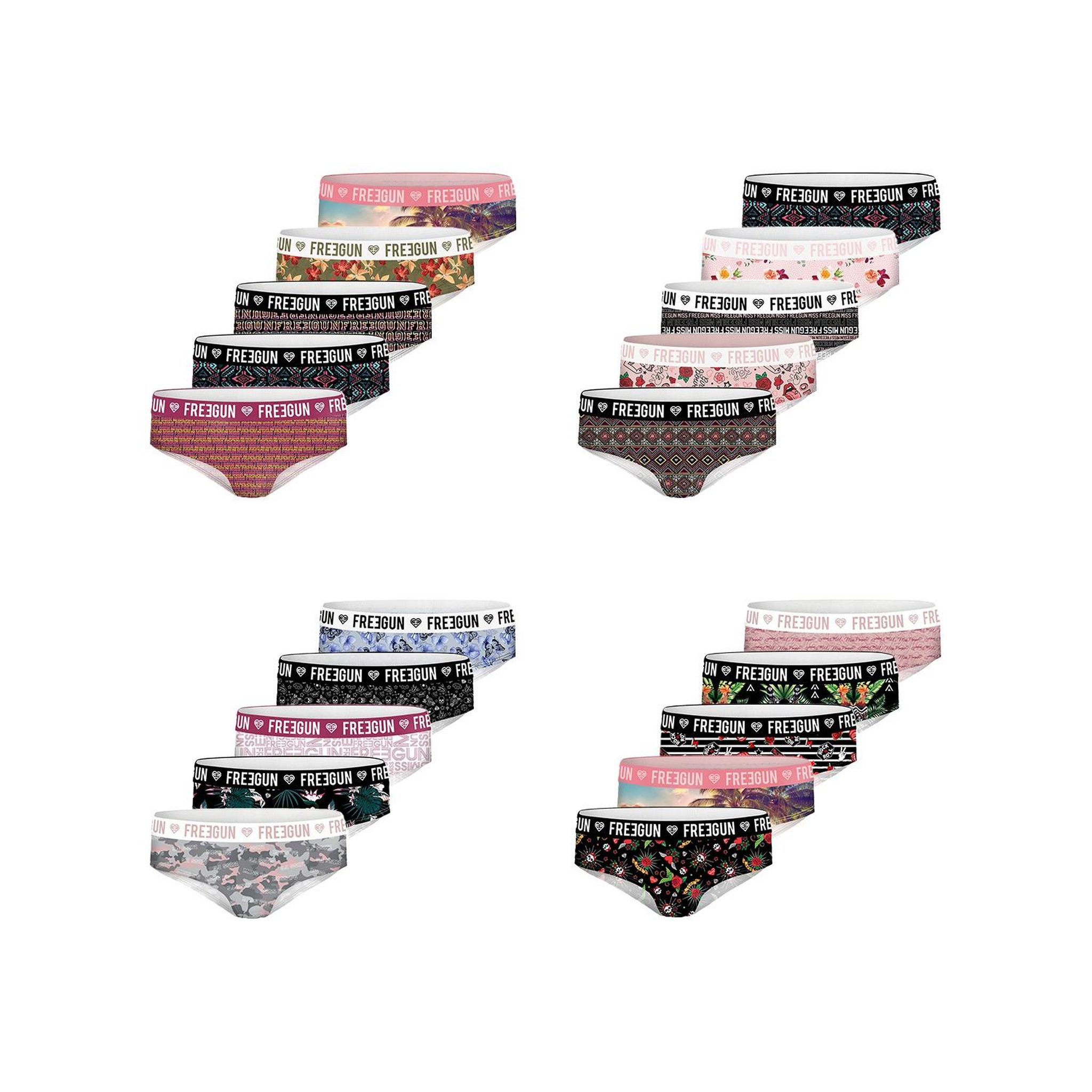 Voir la diapositive 3 : FREEGUN Pack surprise de 5 boxers microfibre femme
