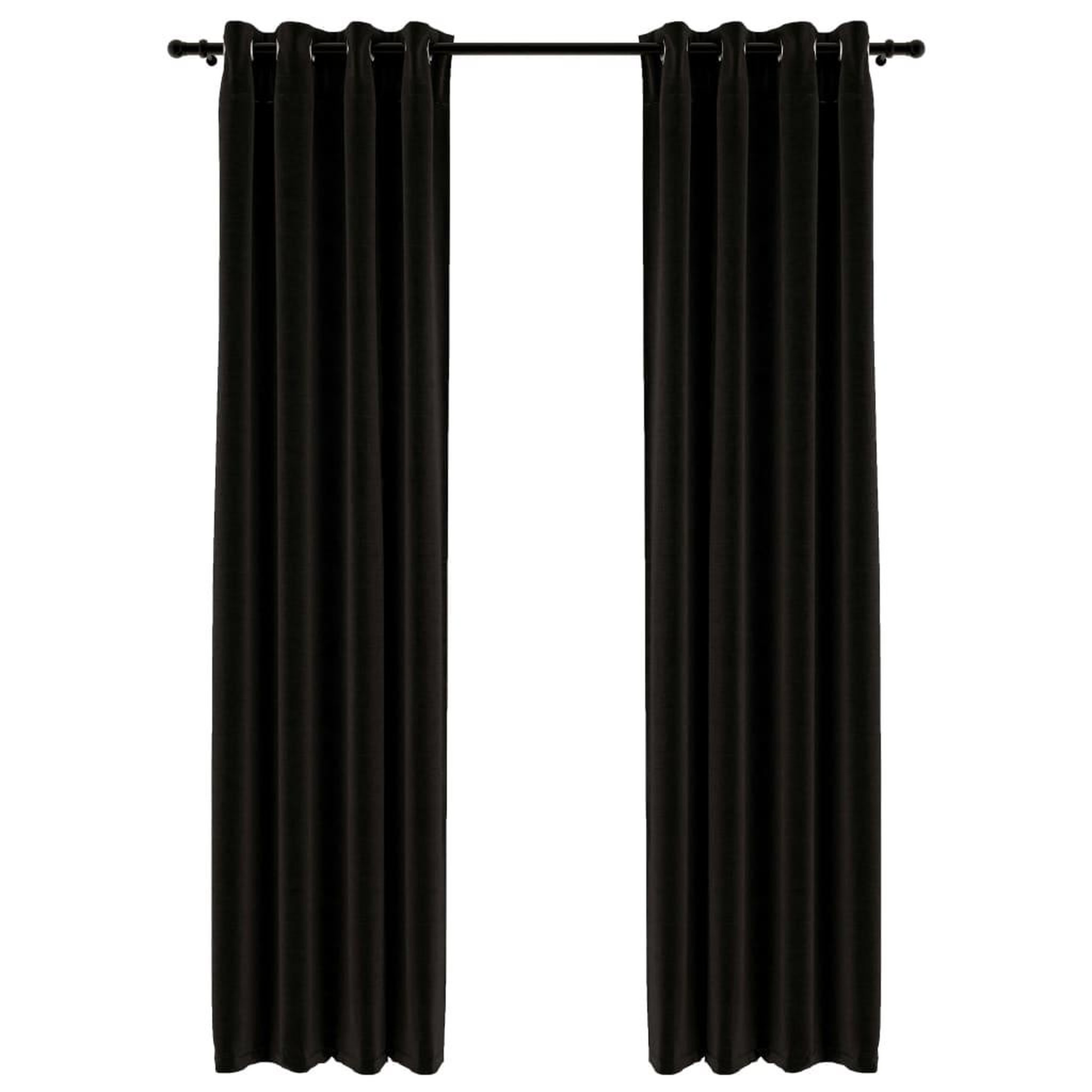 Voir la diapositive 2 : VIDAXL Rideaux occultants Aspect de lin 2 pcs Anthracite 140x225 cm