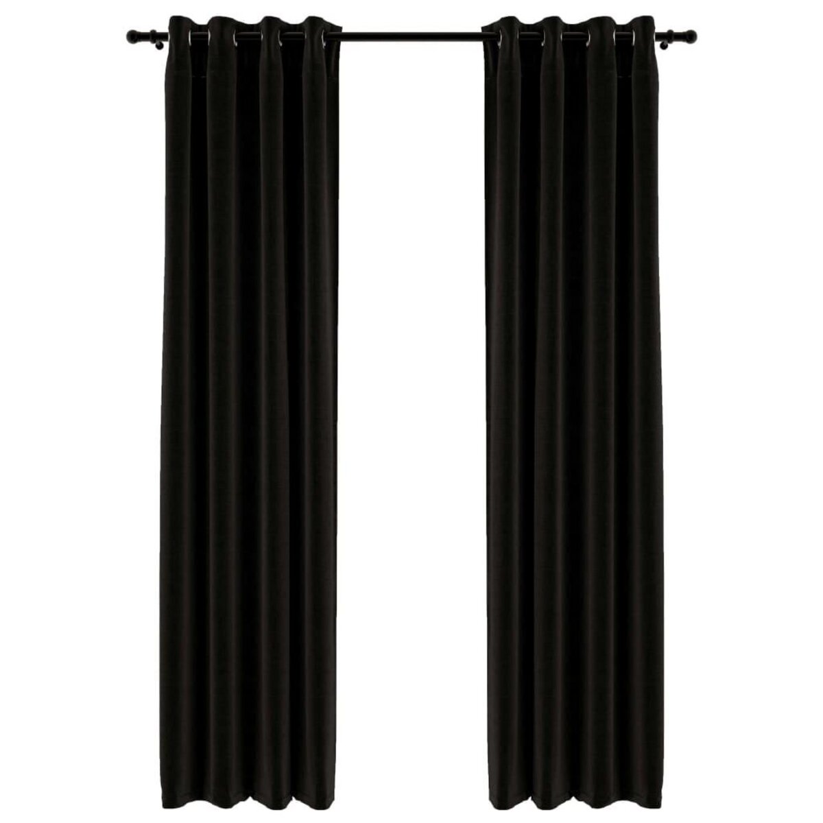 VIDAXL Rideaux occultants Aspect de lin 2 pcs Anthracite 140x225 cm