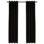 Voir la diapositive 2 : VIDAXL Rideaux occultants Aspect de lin 2 pcs Anthracite 140x225 cm