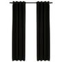Voir la diapositive 2 : VIDAXL Rideaux occultants Aspect de lin 2 pcs Anthracite 140x225 cm