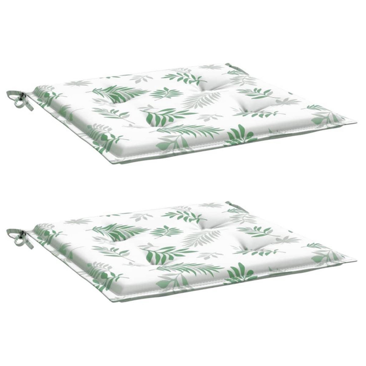VIDAXL Coussins de chaise lot de 2 motif de feuilles 50x50x3 cm tissu