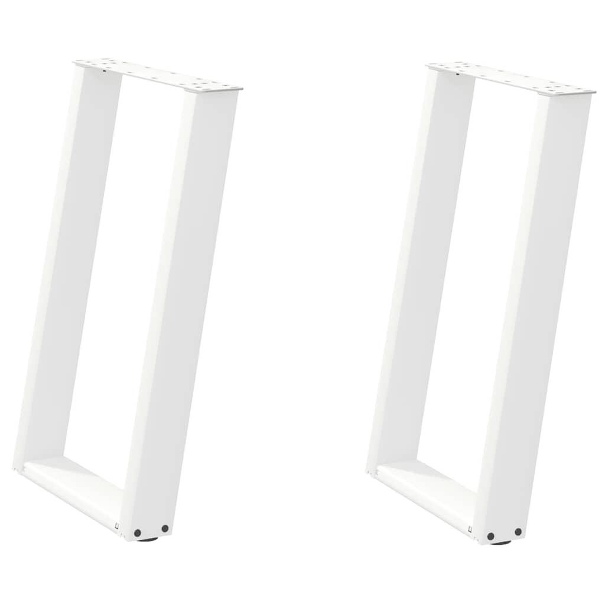 Voir la diapositive 2 : VIDAXL Pieds de table a manger forme de U 2 pcs blanc 60x(72-73) cm