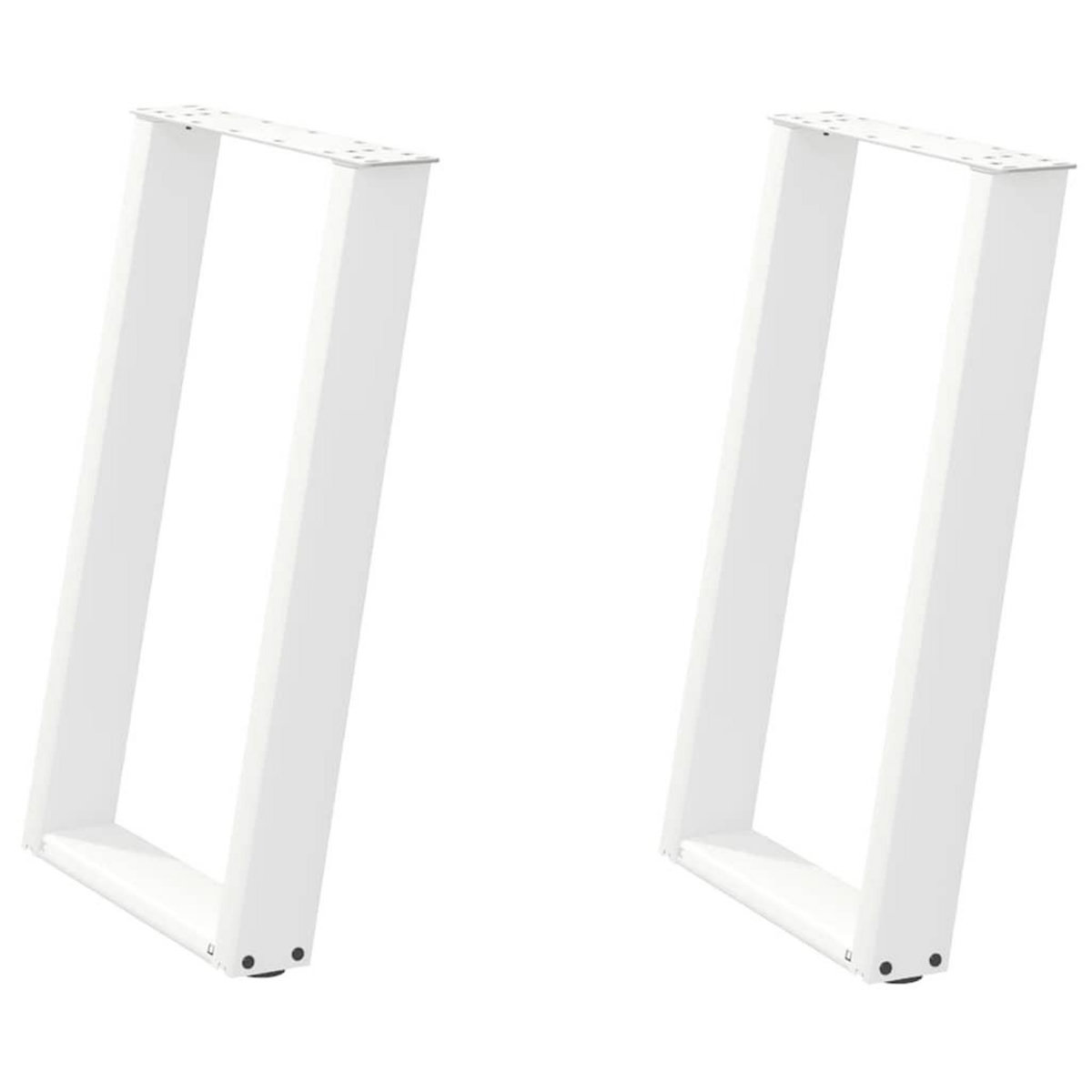 VIDAXL Pieds de table a manger forme de U 2 pcs blanc 60x(72-73) cm