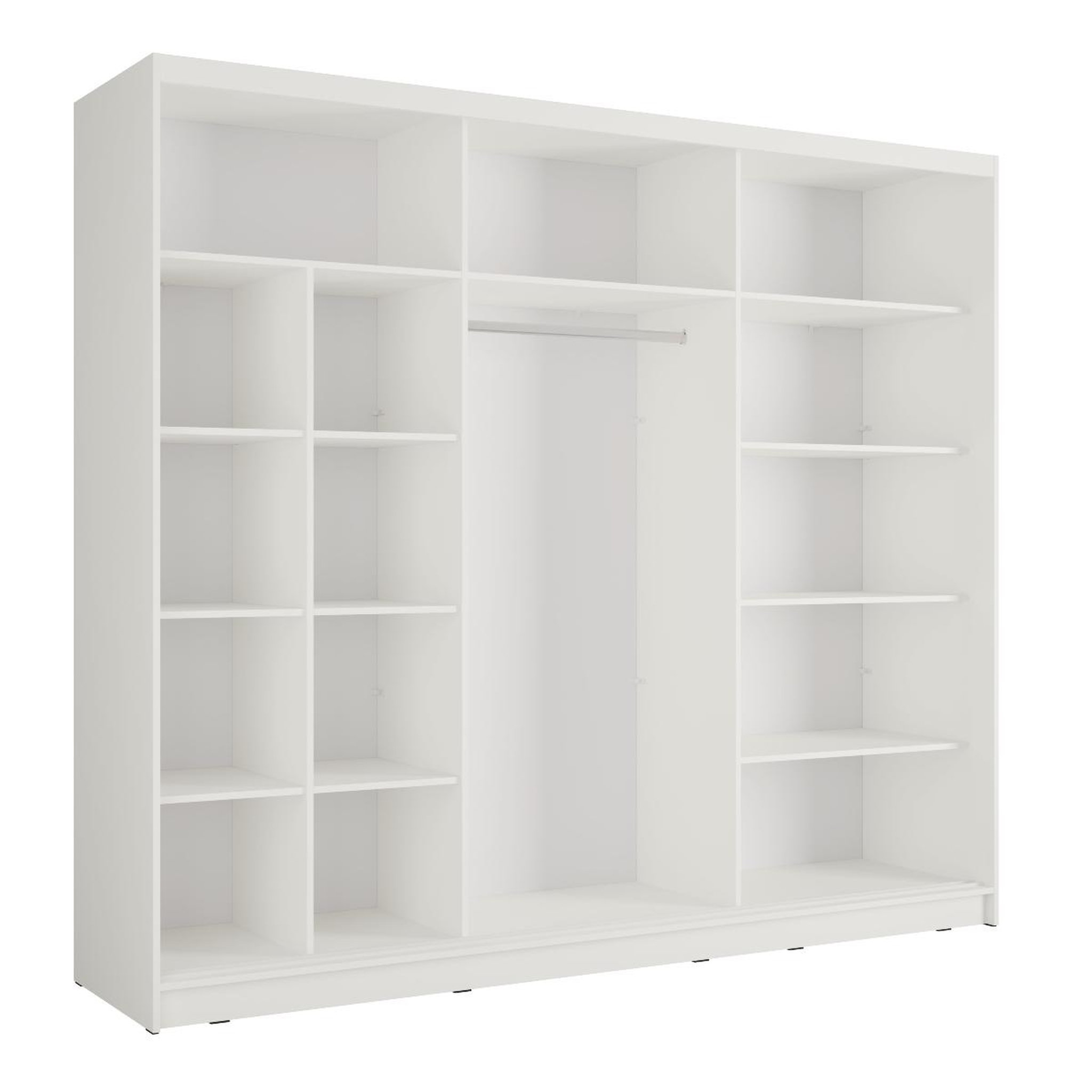 Voir la diapositive 3 : JLC KREATION Armoire dressing coulissante blanc et bois 250cm celia