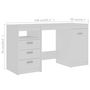 Voir la diapositive 6 : VIDAXL Bureau Blanc 140x50x76 cm Bois d'ingenierie