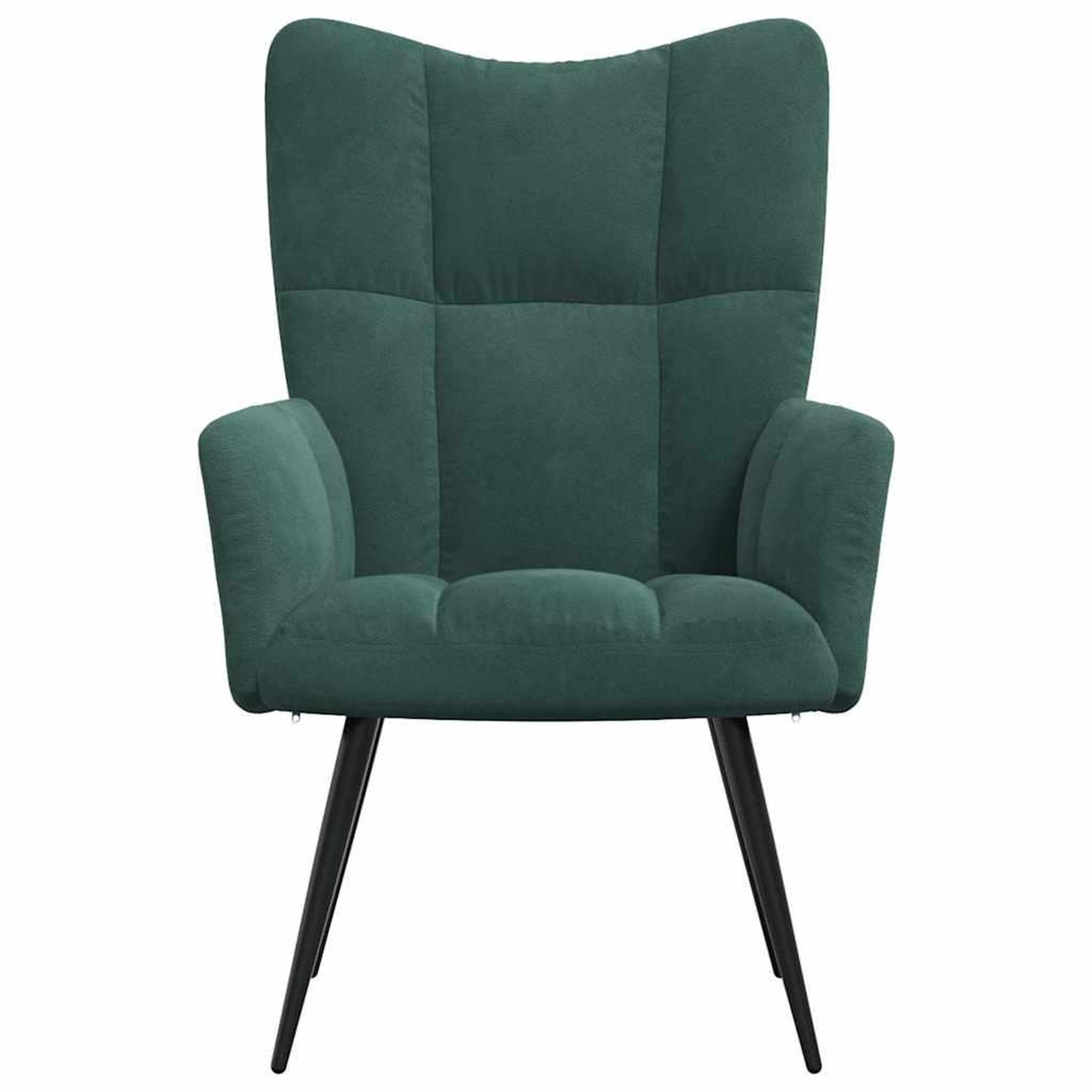 Voir la diapositive 3 : VIDAXL Chaise de relaxation Vert fonce Velours
