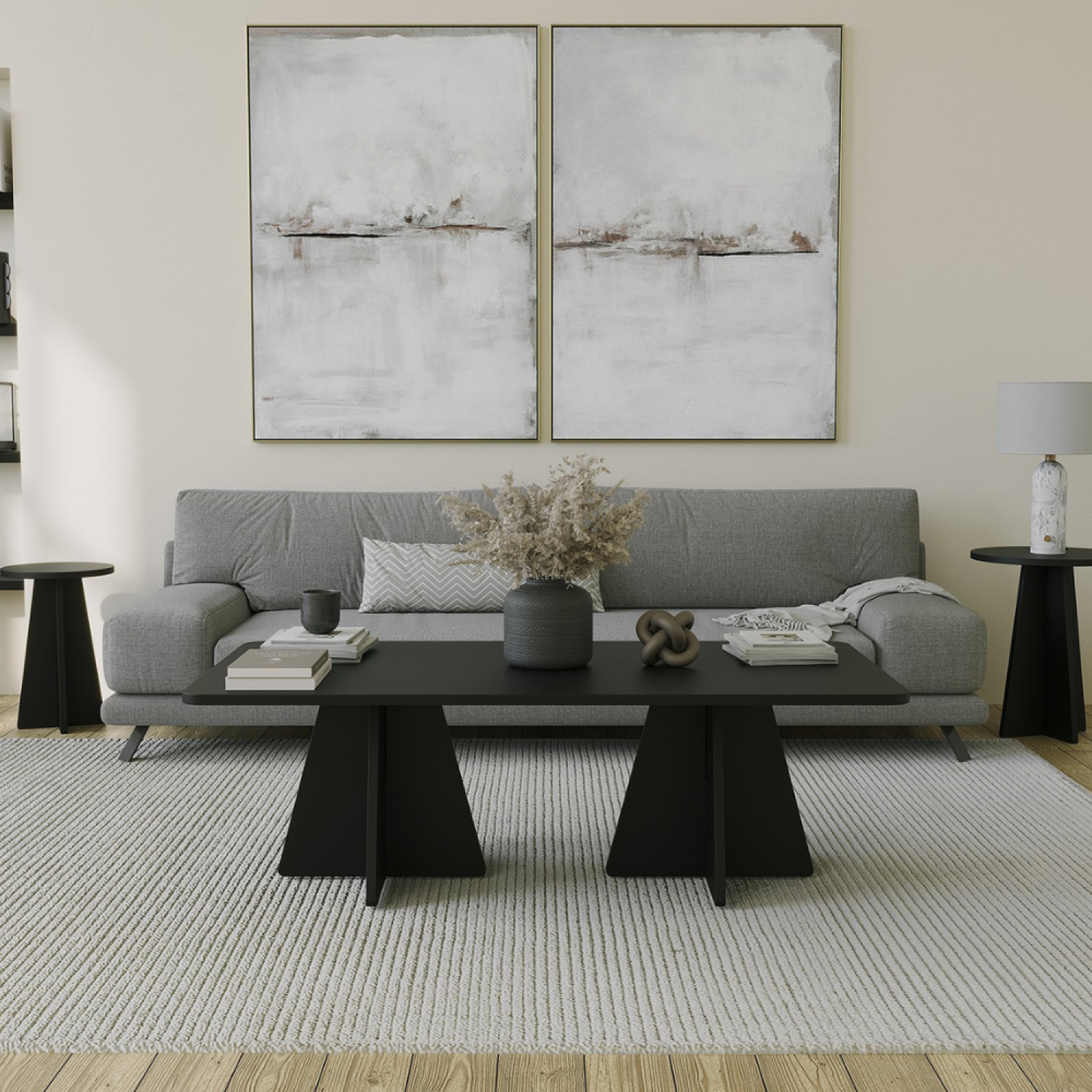 Voir la diapositive 2 : CONCEPT USINE Table basse design noire shamp