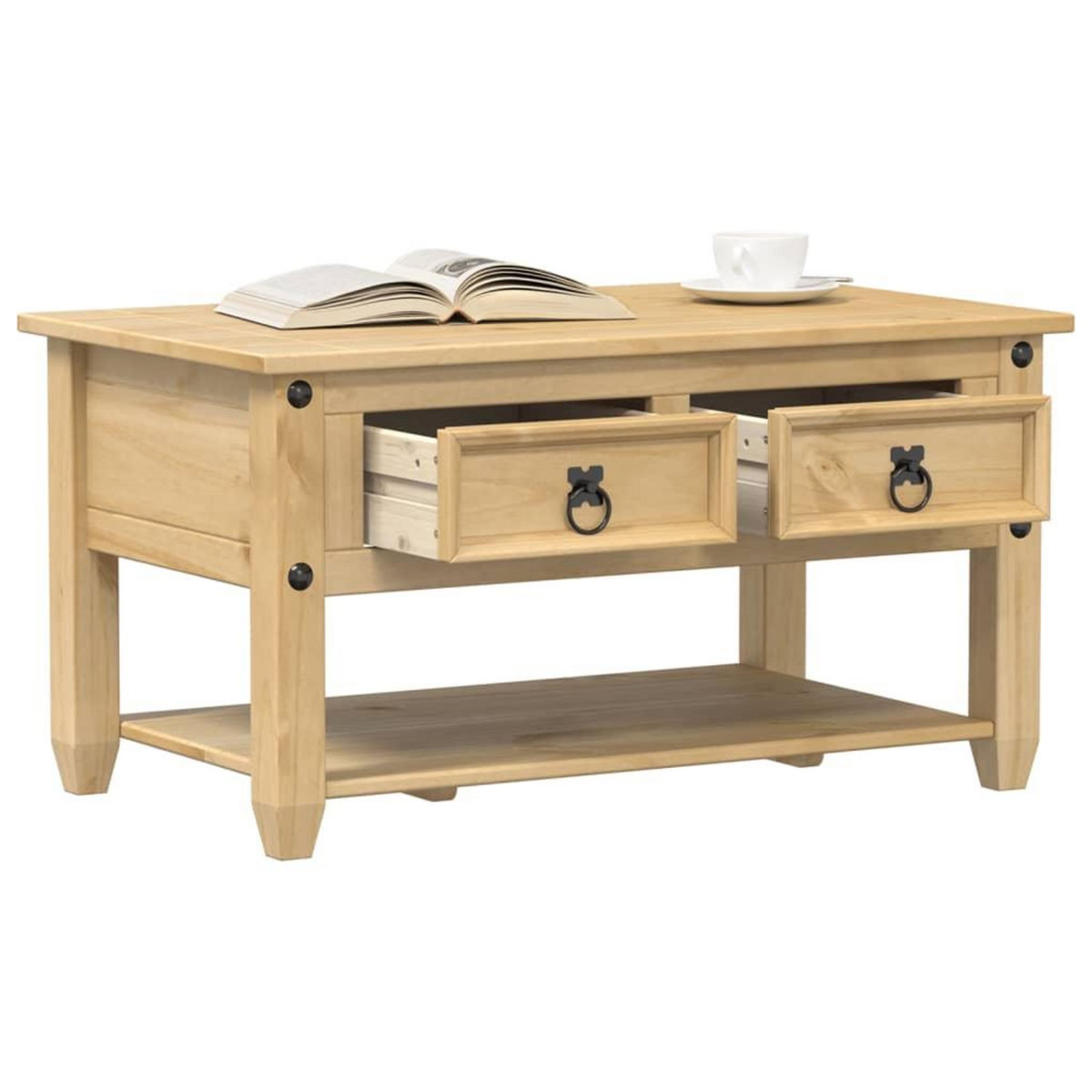 VIDAXL Table basse avec tiroirs  85x50x45 cm bois de pin massif