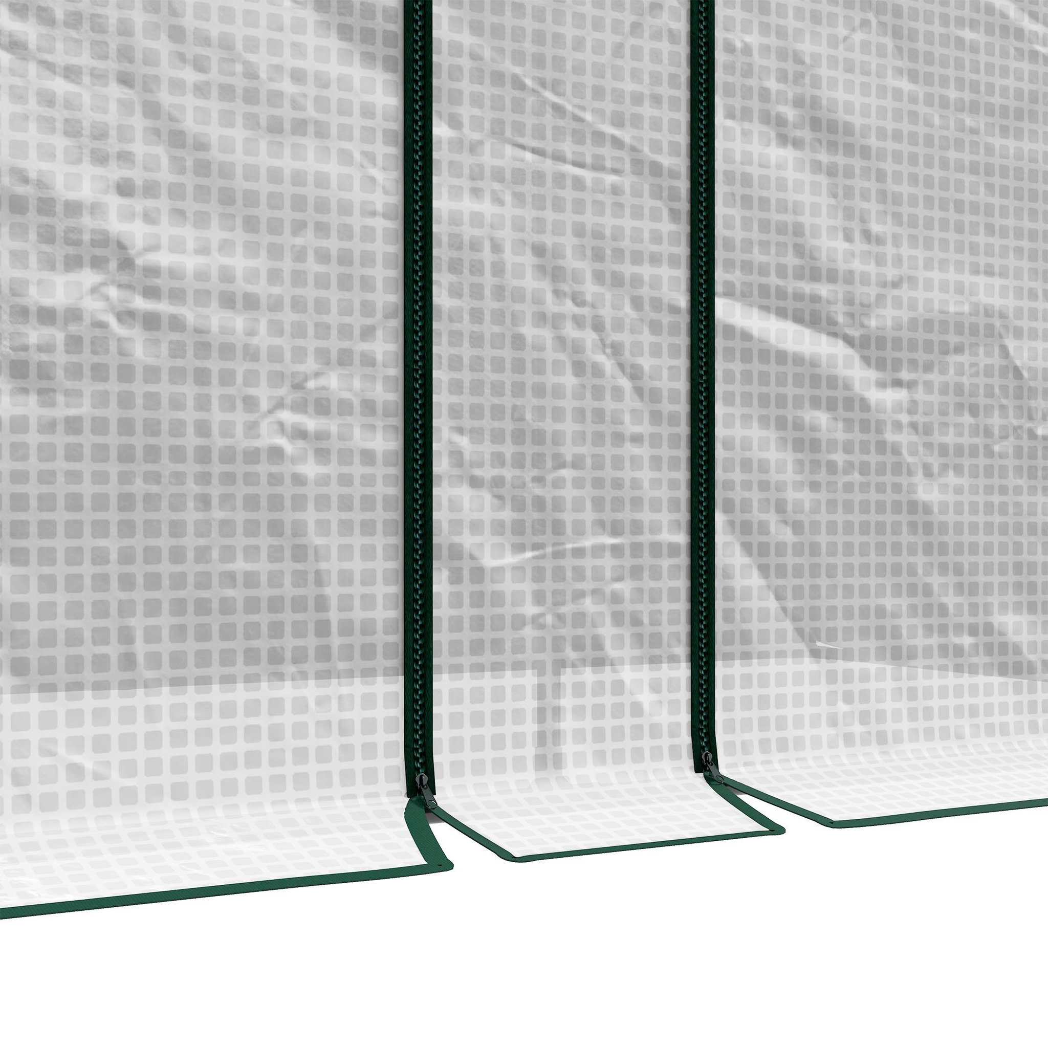 Voir la diapositive 5 : OUTSUNNY Serre de jardin 2 m² serre à tomates 2 portes acier pe blanc