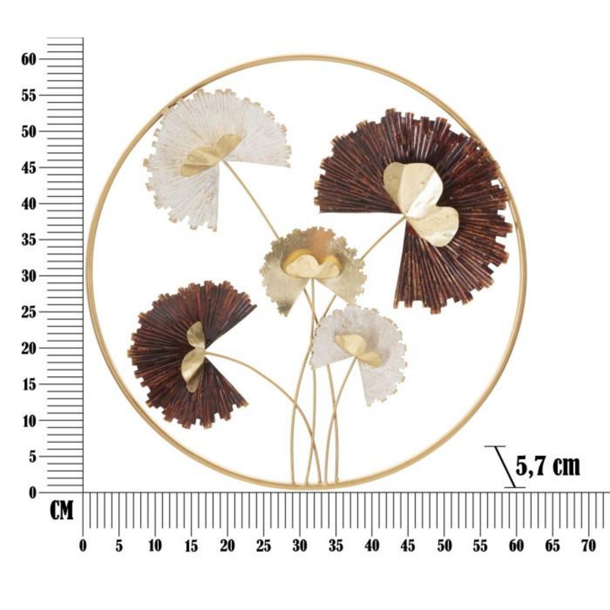 Paris Prix Décoration Murale Ronde en Métal  Reddy  61cm Multicolore