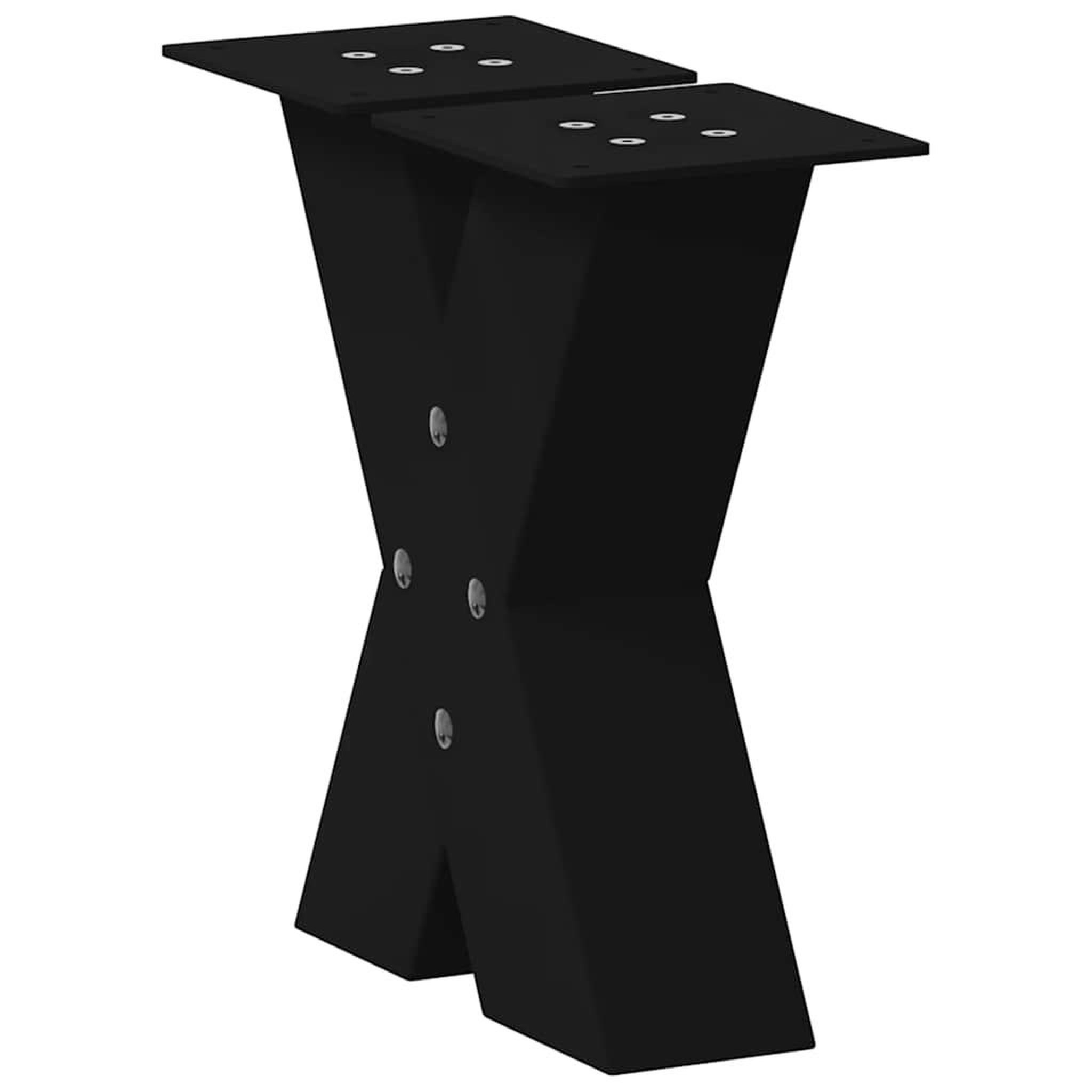 Voir la diapositive 4 : VIDAXL Pieds de table basse forme de X 2 pcs noir 30x(30-31) cm acier
