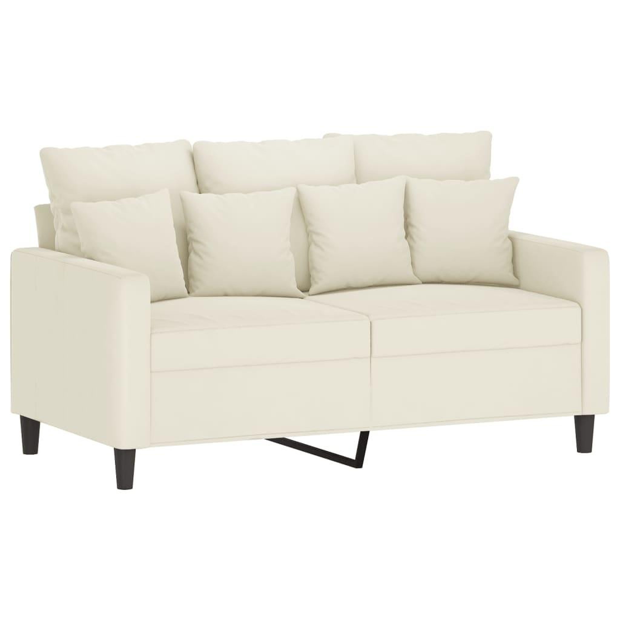 Voir la diapositive 3 : VIDAXL Ensemble de canapes 2 pcs avec coussins Creme Velours