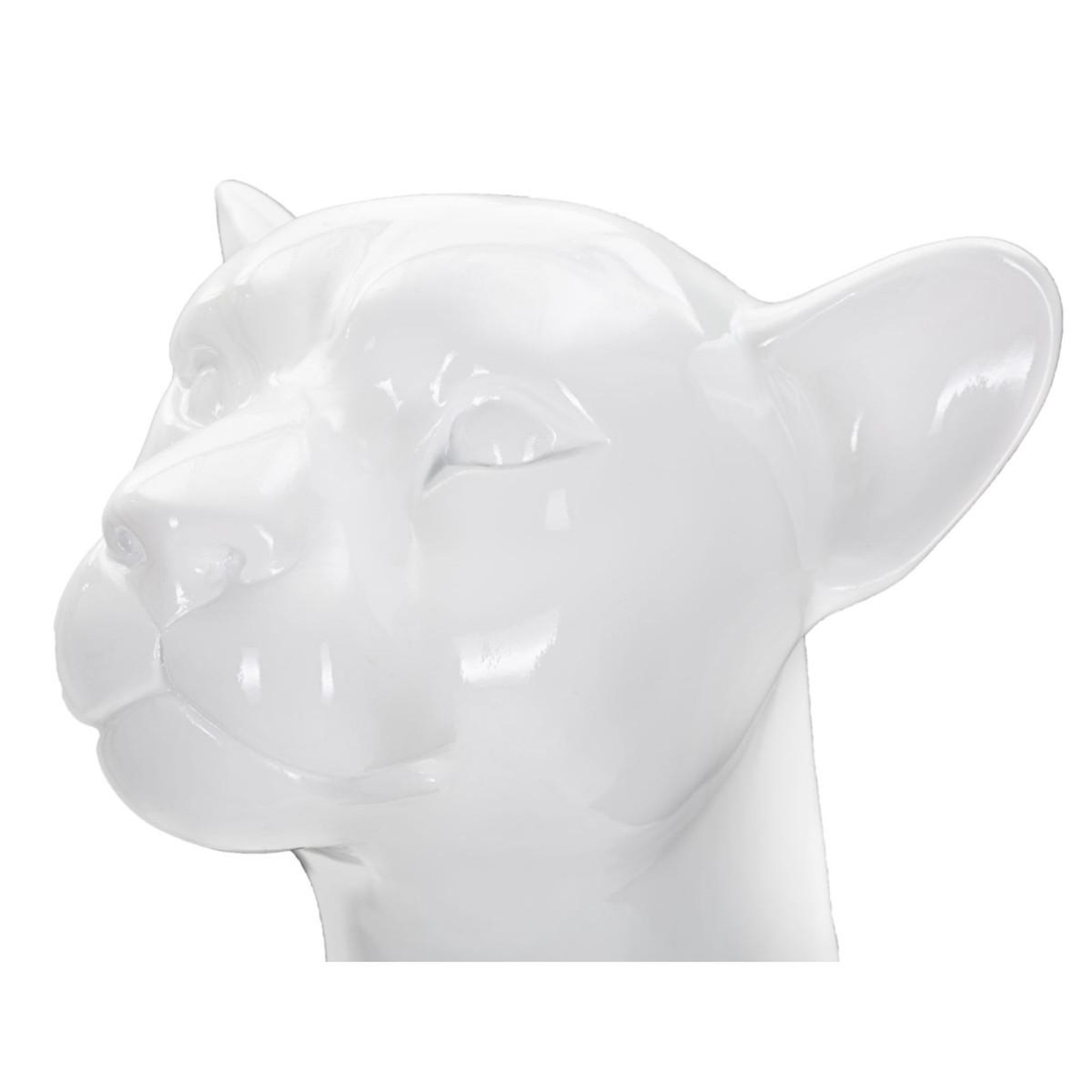 Voir la diapositive 4 : Paris Prix Statue déco en résine  léopard assis  74cm blanc