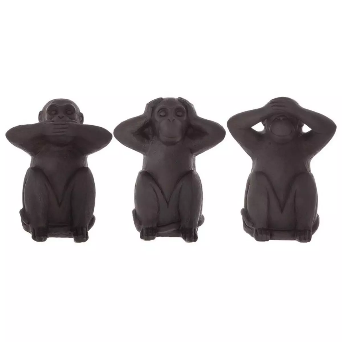 ATMOSPHERA Ensemble de 3 singes sagesse en résine 23 cm