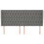 Voir la diapositive 3 : VIDAXL Tete de lit avec oreilles Gris fonce 203x23x118/128 cm Tissu
