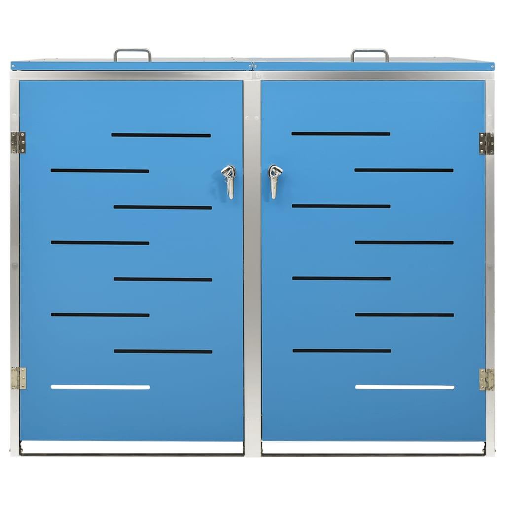 Voir la diapositive 5 : VIDAXL Abri pour deux poubelles 138x77,5x115,5 cm Inox