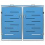 Voir la diapositive 5 : VIDAXL Abri pour deux poubelles 138x77,5x115,5 cm Inox