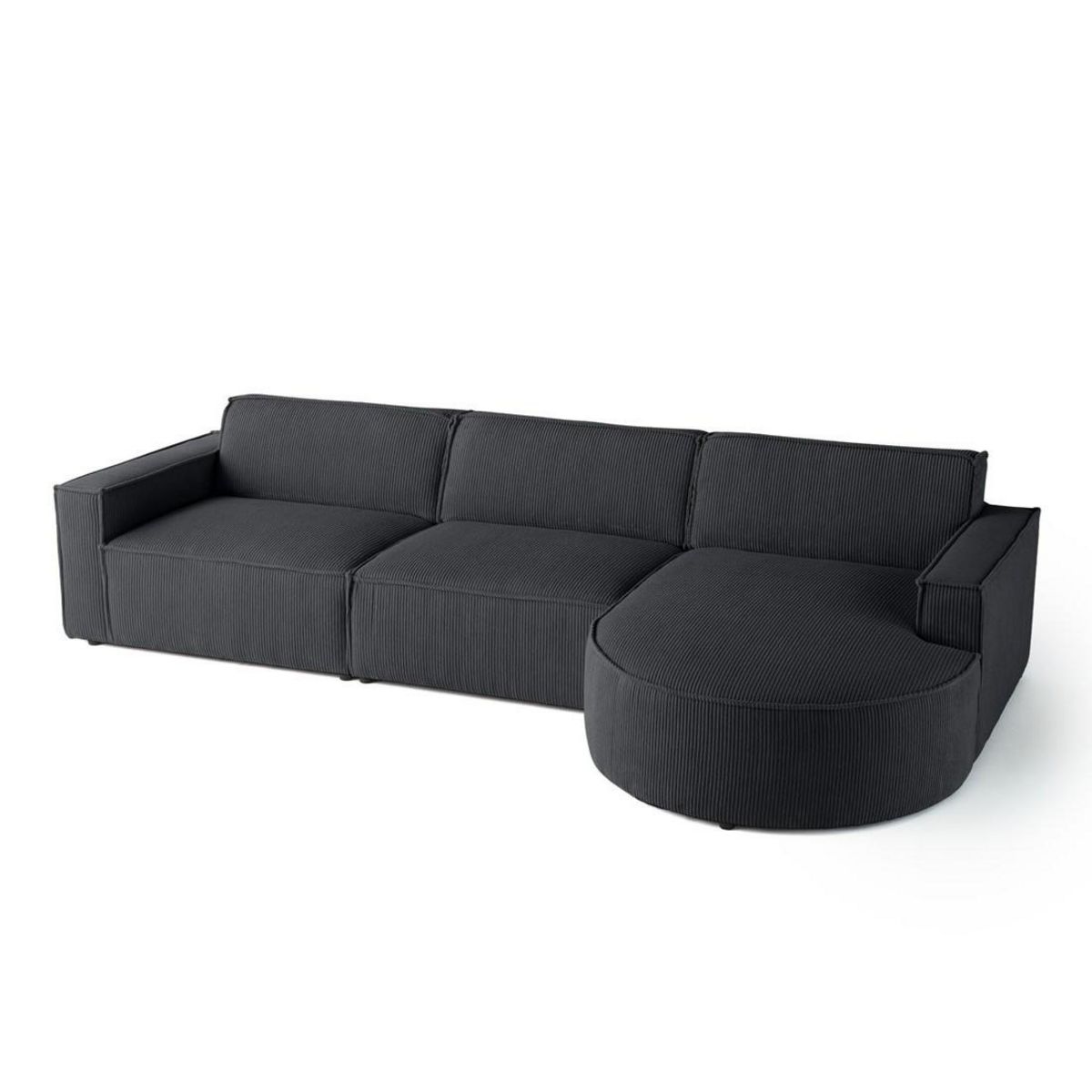 LISA DESIGN Spiaggia - canapé d'angle droit - 5 places - en velours côtelé