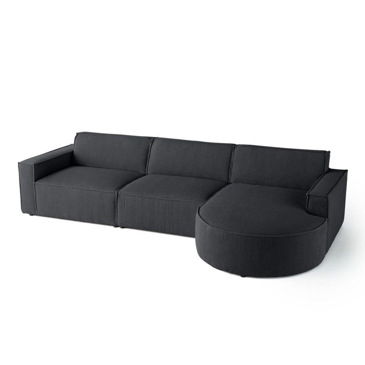 LISA DESIGN Spiaggia - canapé d'angle droit - 5 places - en velours côtelé