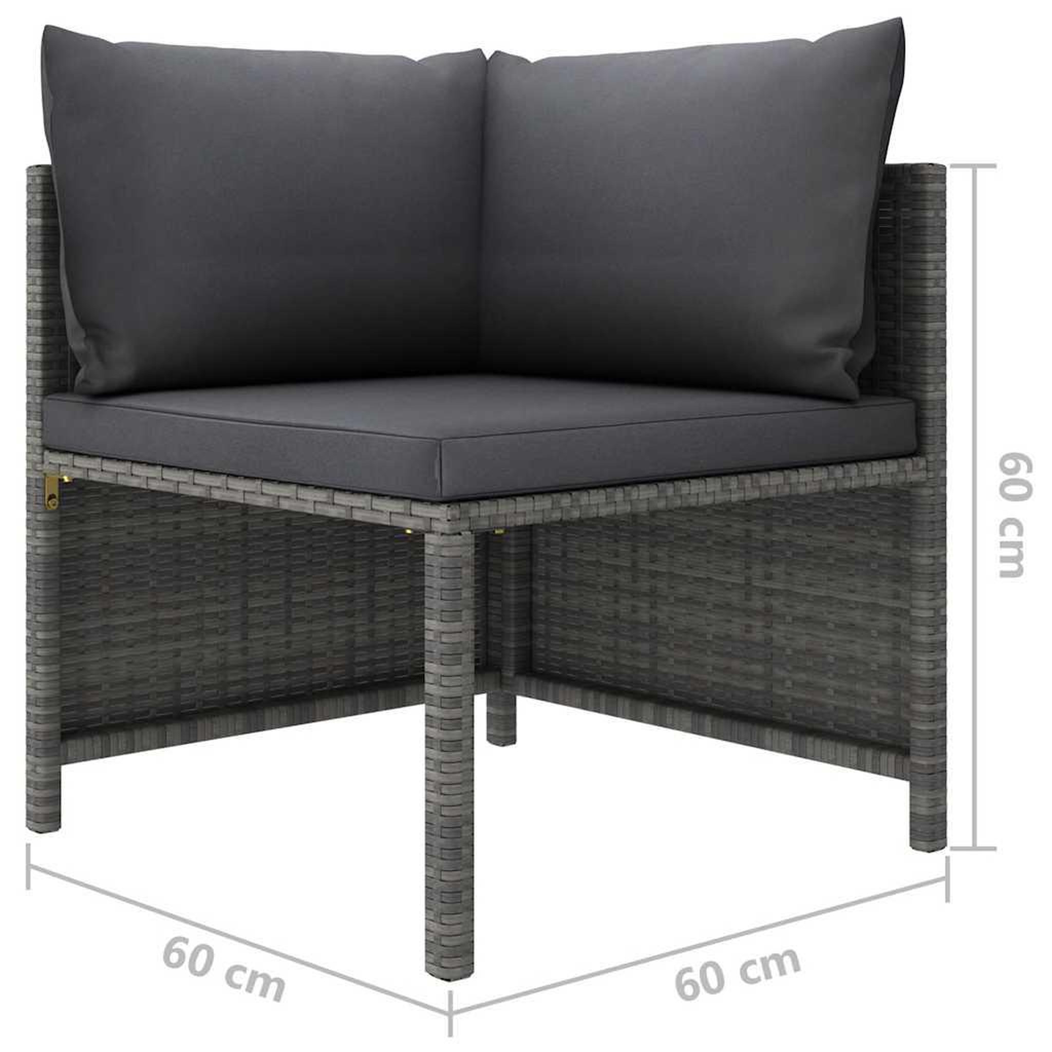 Voir la diapositive 6 : VIDAXL Salon de jardin 12 pcs avec coussins resine tressee gris