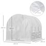 Voir la diapositive 2 : OUTSUNNY Serre de jardin tunnel 6 m² 6 fenêtres porte zippée acier galvanisé PE blanc