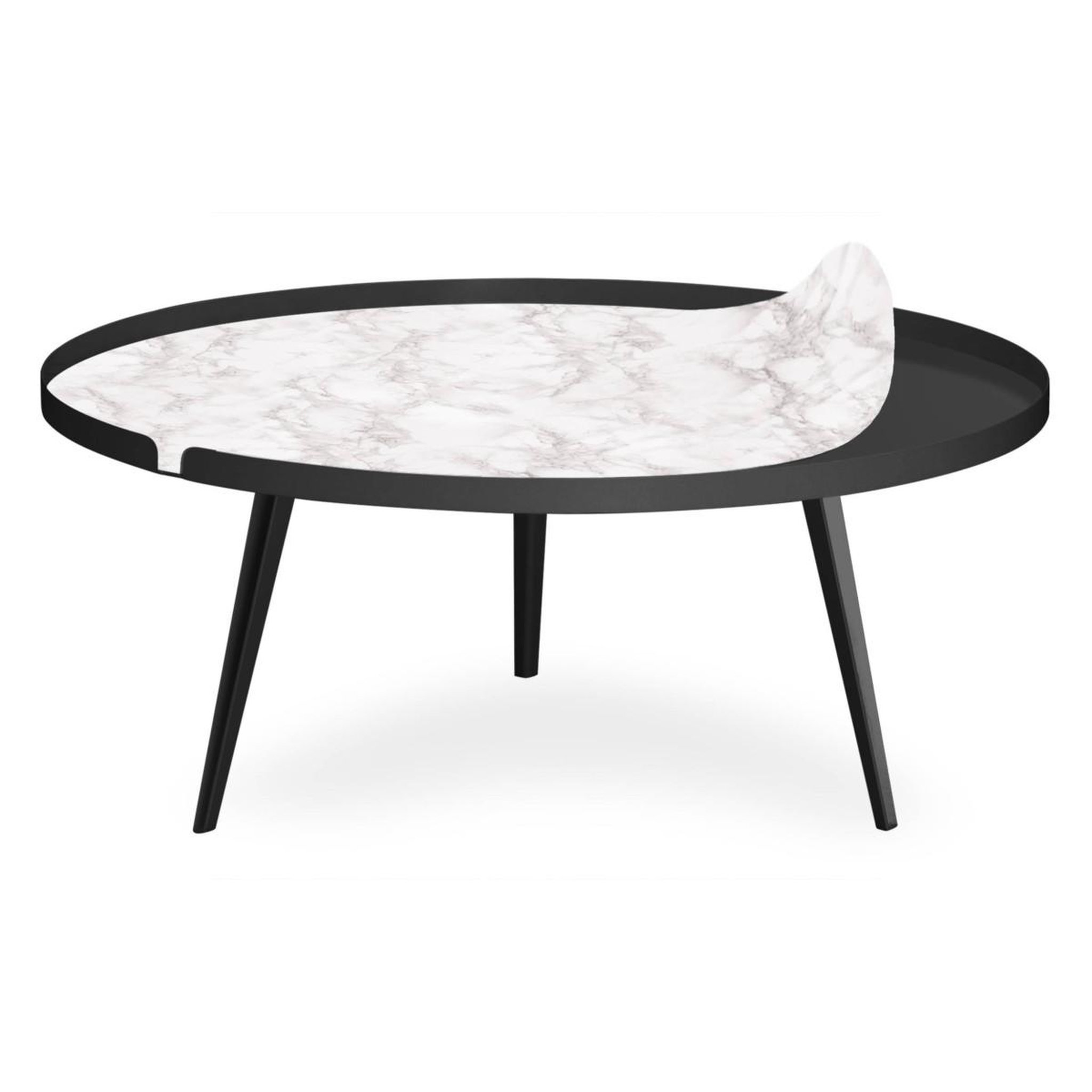 Voir la diapositive 5 : Paris Prix Table Basse à Rebord 2 Covers  Texture  90cm Noir
