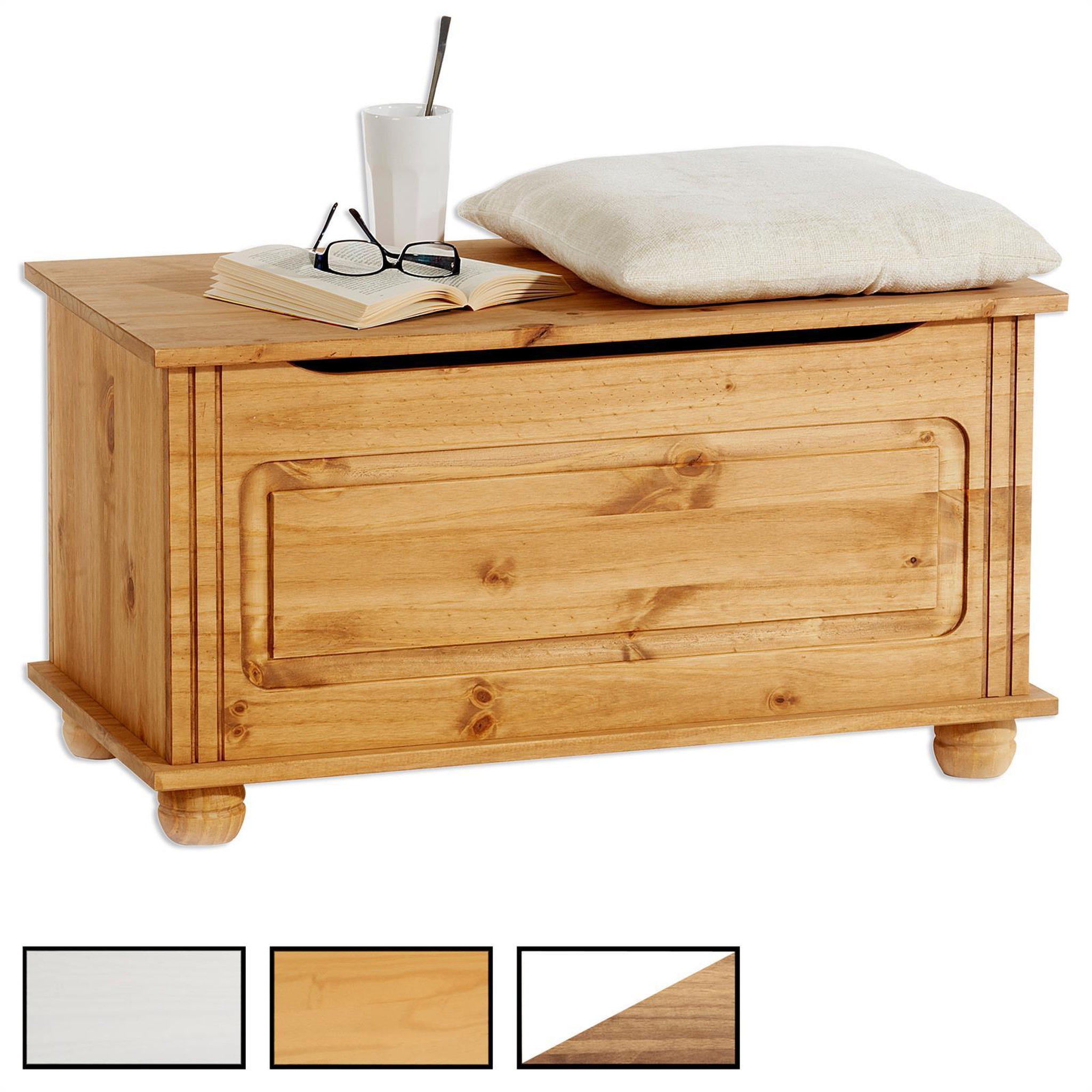 IDIMEX Coffre de rangement BRISTOL en pin massif. Coloris disponibles : Bicolore, Marron