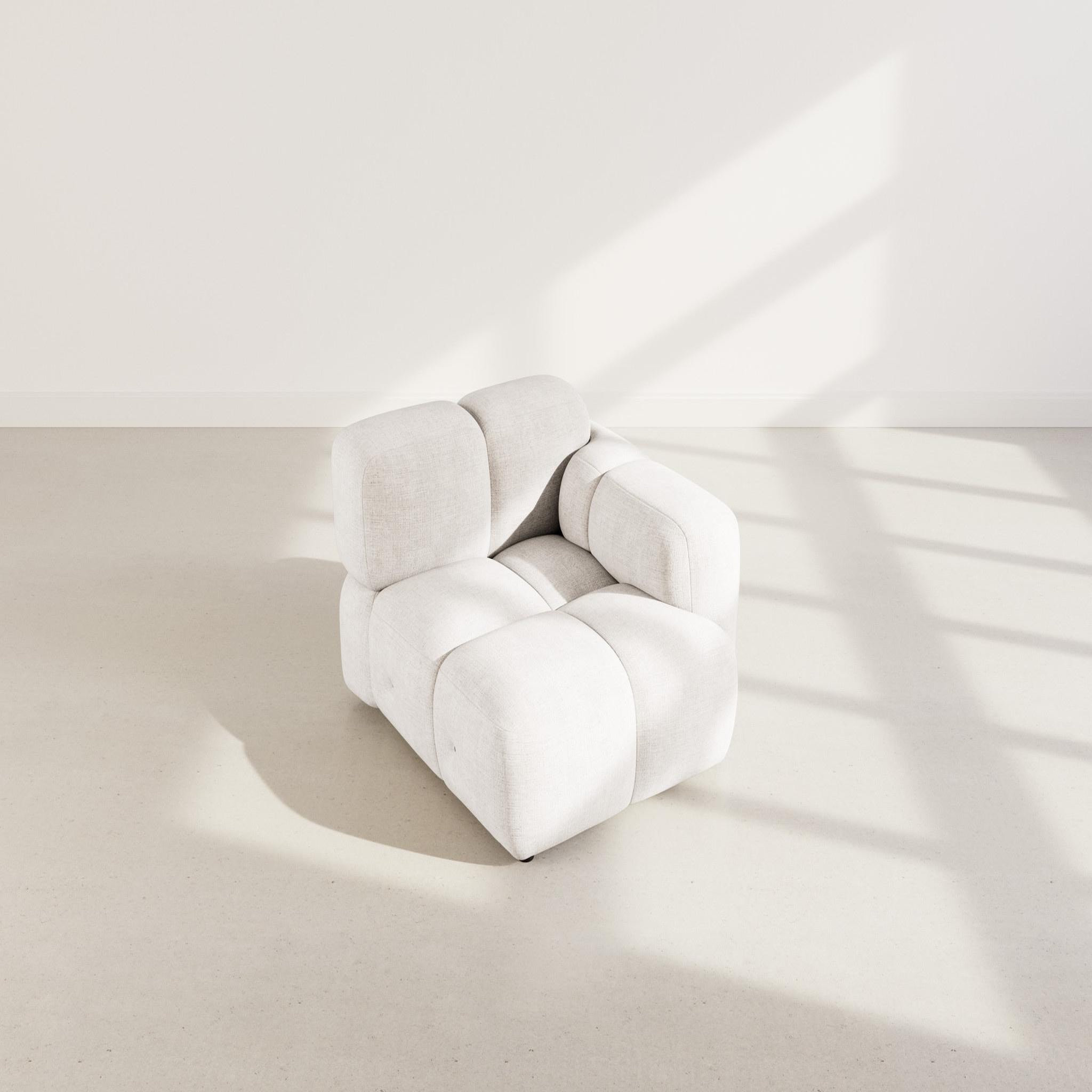 Voir la diapositive 2 : BEST MOBILIER Grace - module d'assise droit en velours texturé