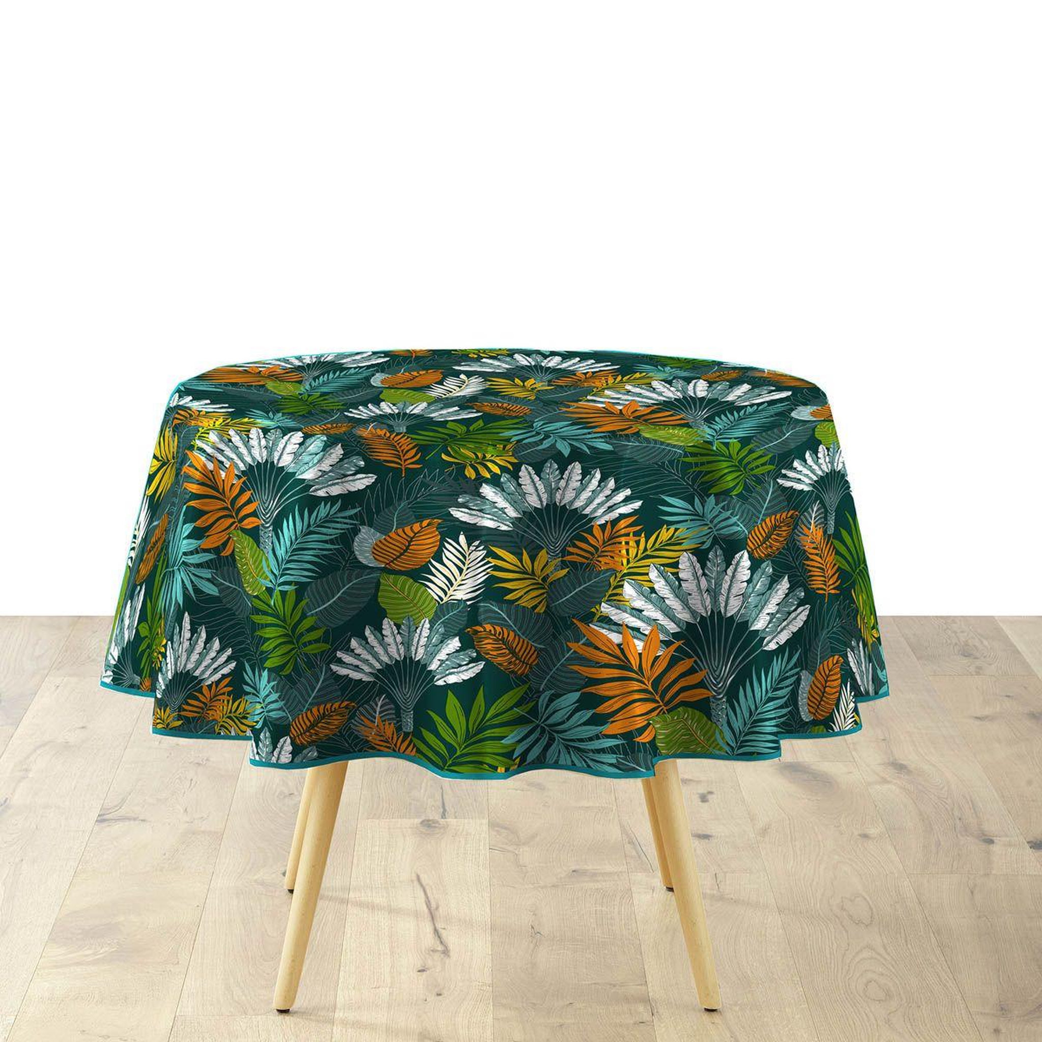 Douceur d'Intérieur Nappe ronde imprimé  panazio  160cm vert