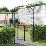 VIDAXL Arche de jardin avec portail noir 108x45x235 cm acier