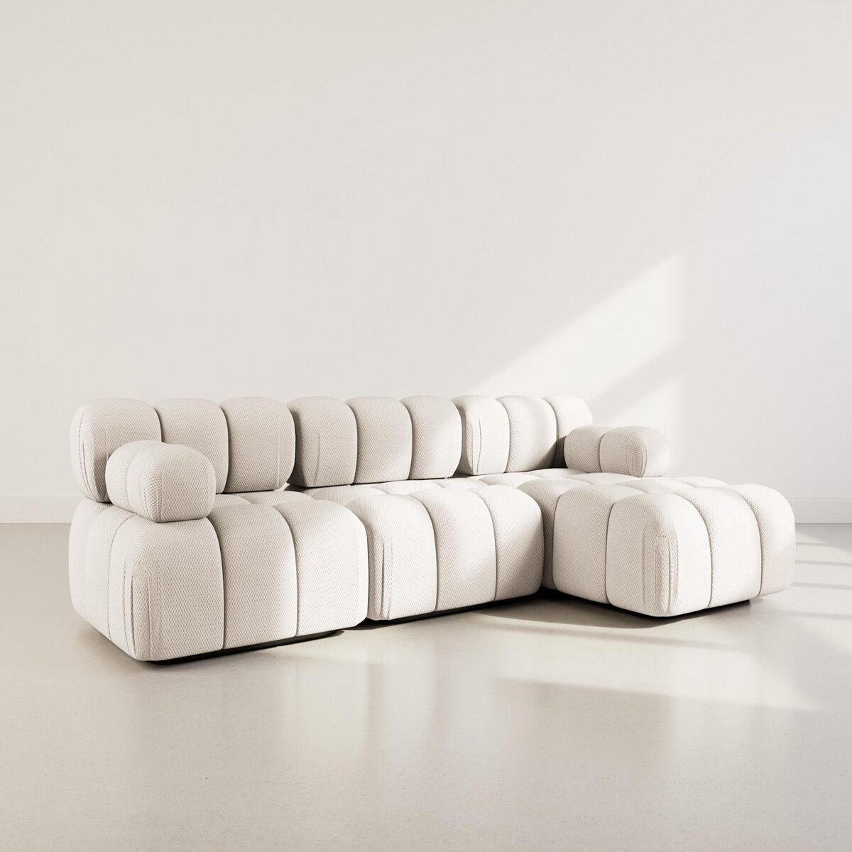 LISA DESIGN Ruby - canapé modulable d'angle droit 4 places en velours texturé