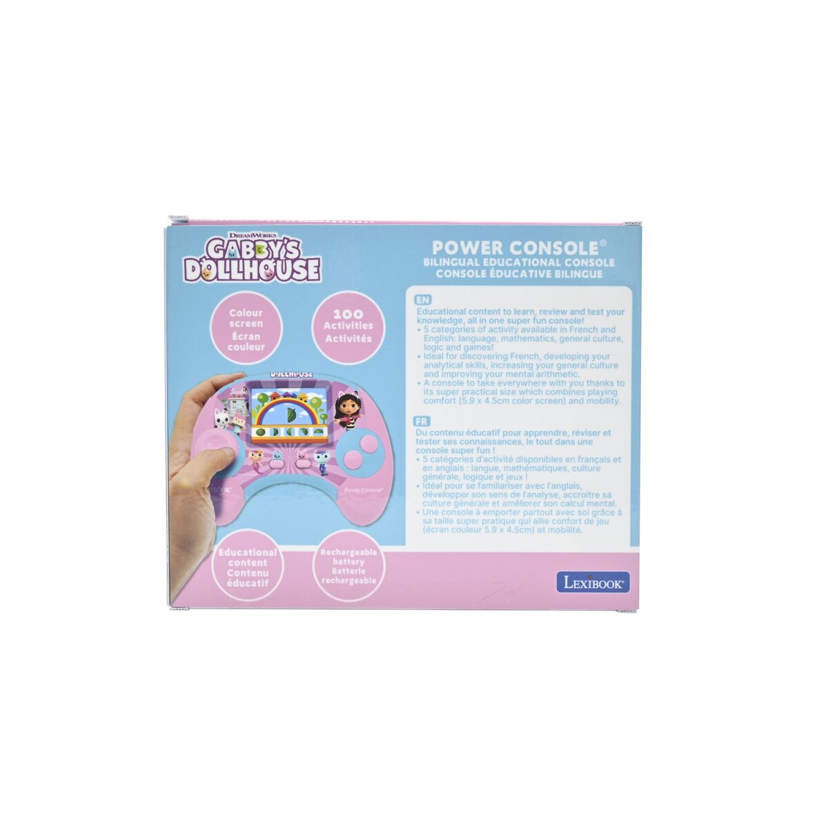Lexibook Power Console Gabby et La Maison Magique de jeux éducative bilingue en français et anglais