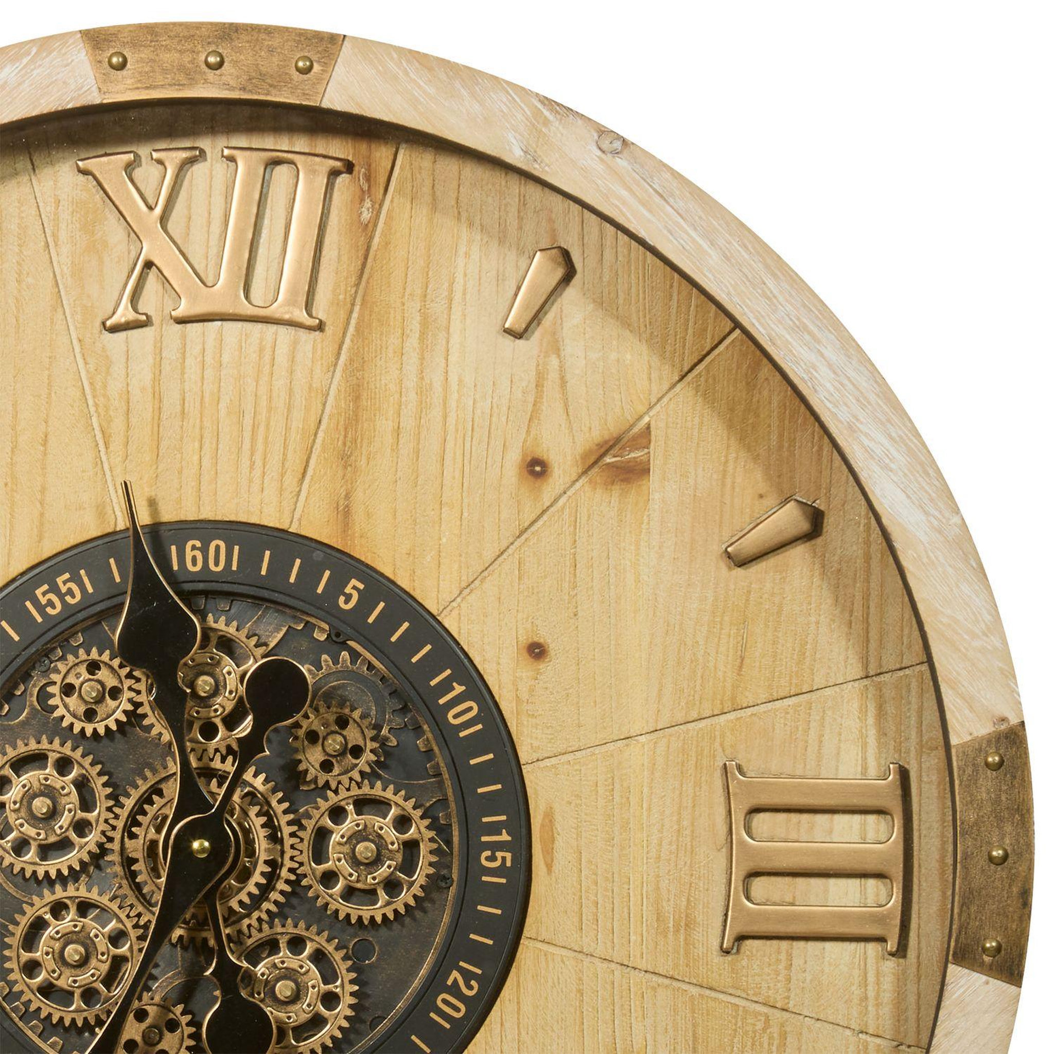 Voir la diapositive 3 : ATMOSPHERA Horloge en bois avec mécanisme micka - beige