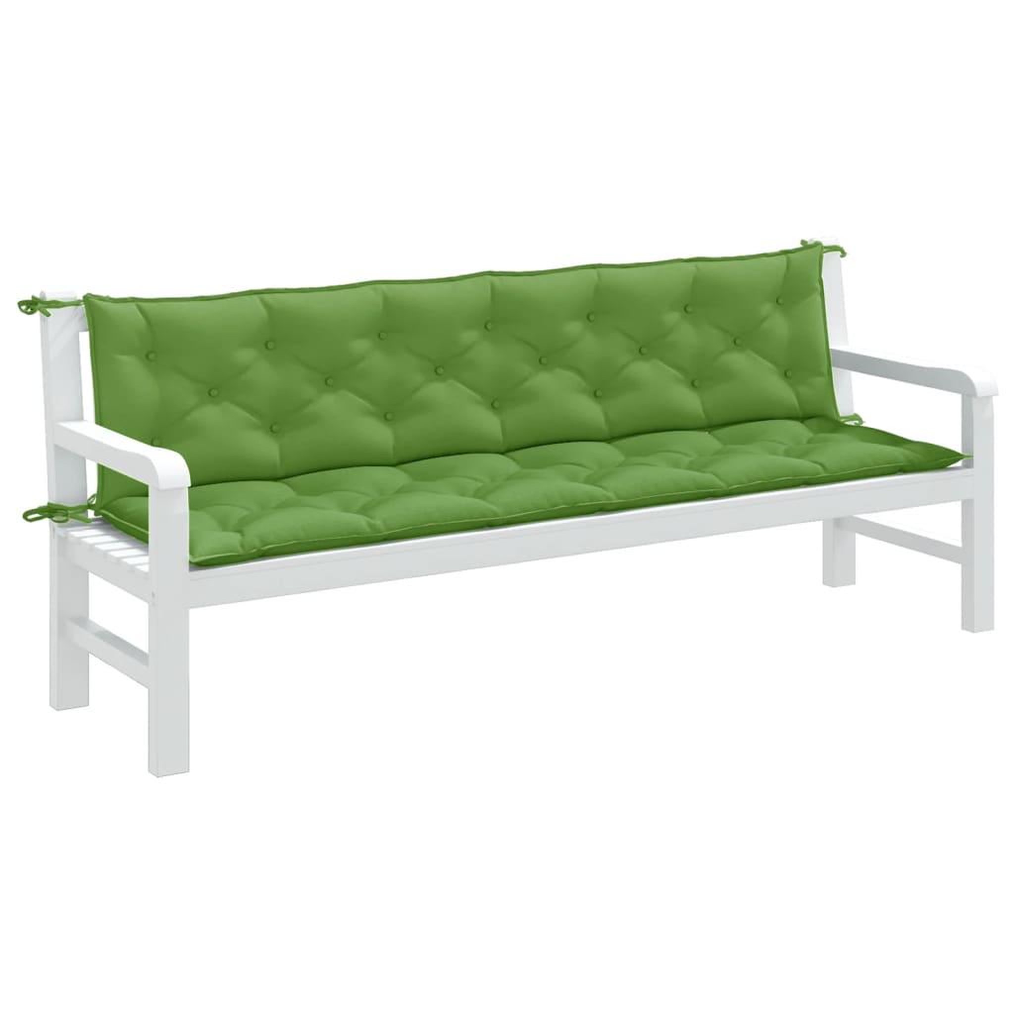 VIDAXL Coussins de banc de jardin lot de 2 vert melange tissu