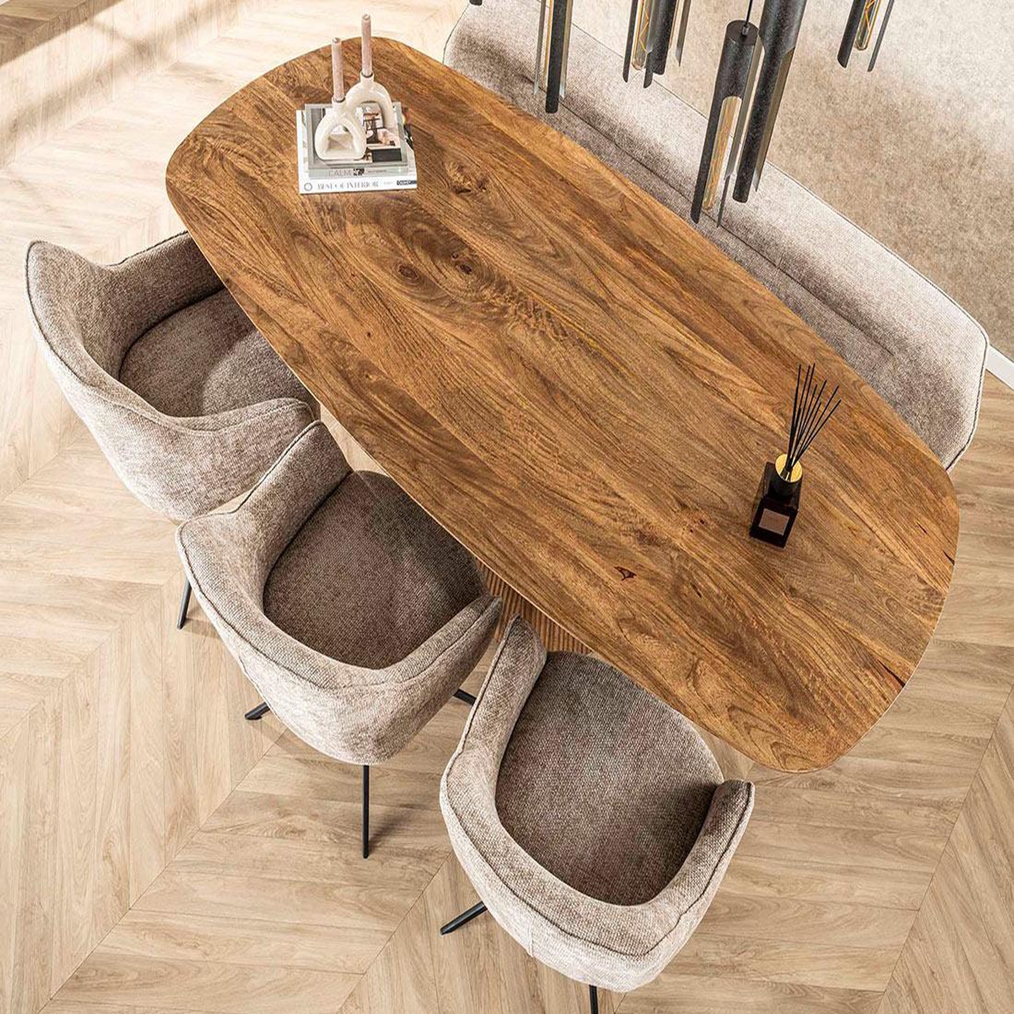Voir la diapositive 5 : LISA DESIGN Dayo - table à manger en bois massif de manguier - 6 à 8 personnes