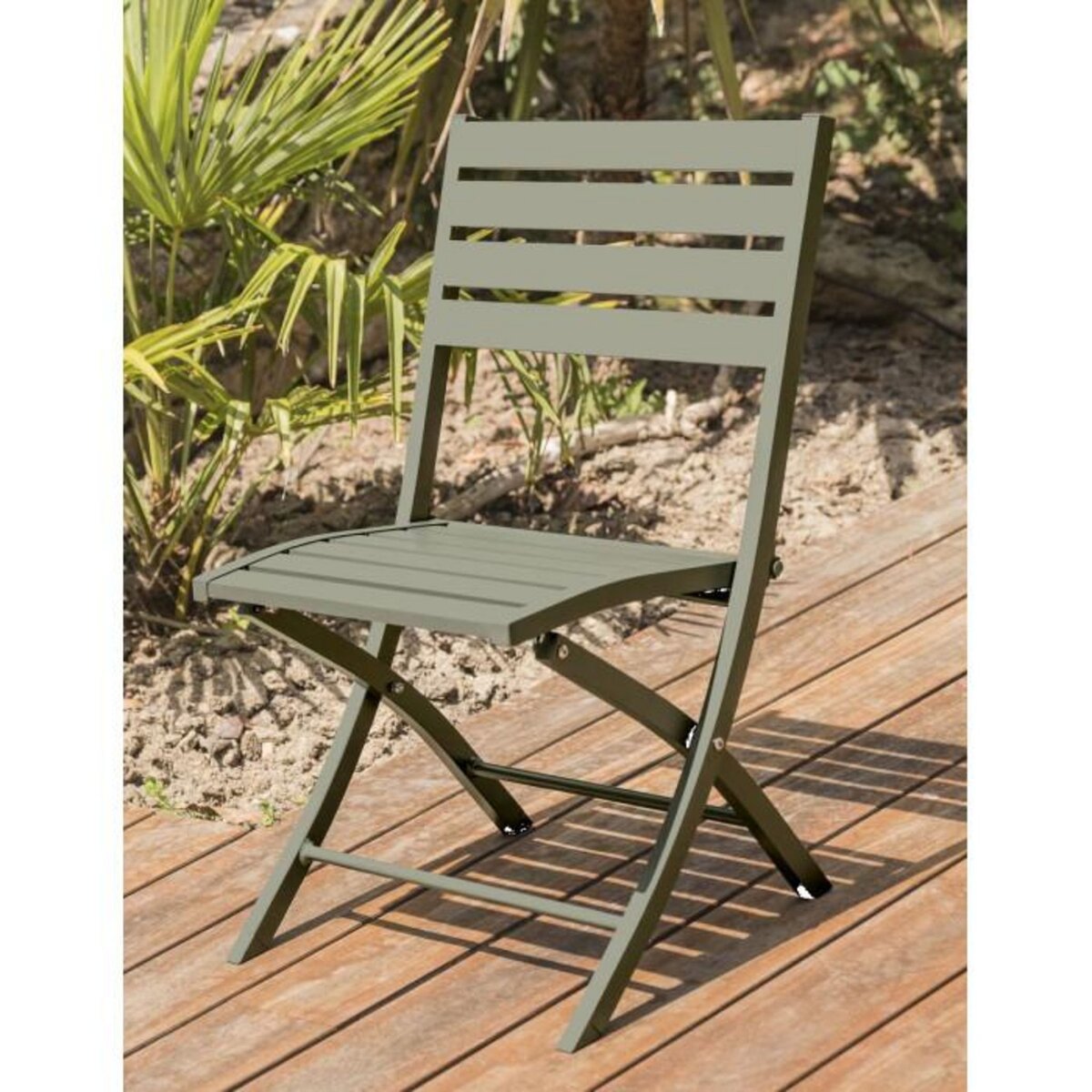 Paris Prix Lot de 2 Chaises de Jardin Pliantes  Marius  82cm Kaki