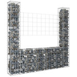 VIDAXL Panier de gabion en forme de U avec 2 poteaux Fer 140x20x150 cm