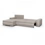 Voir la diapositive 4 : MARKET24 Canapé d'angle convertible réversible + coffre de rangement - Tissu Beige - L 289 x P 94/188 x H 88 cm - INDIAN